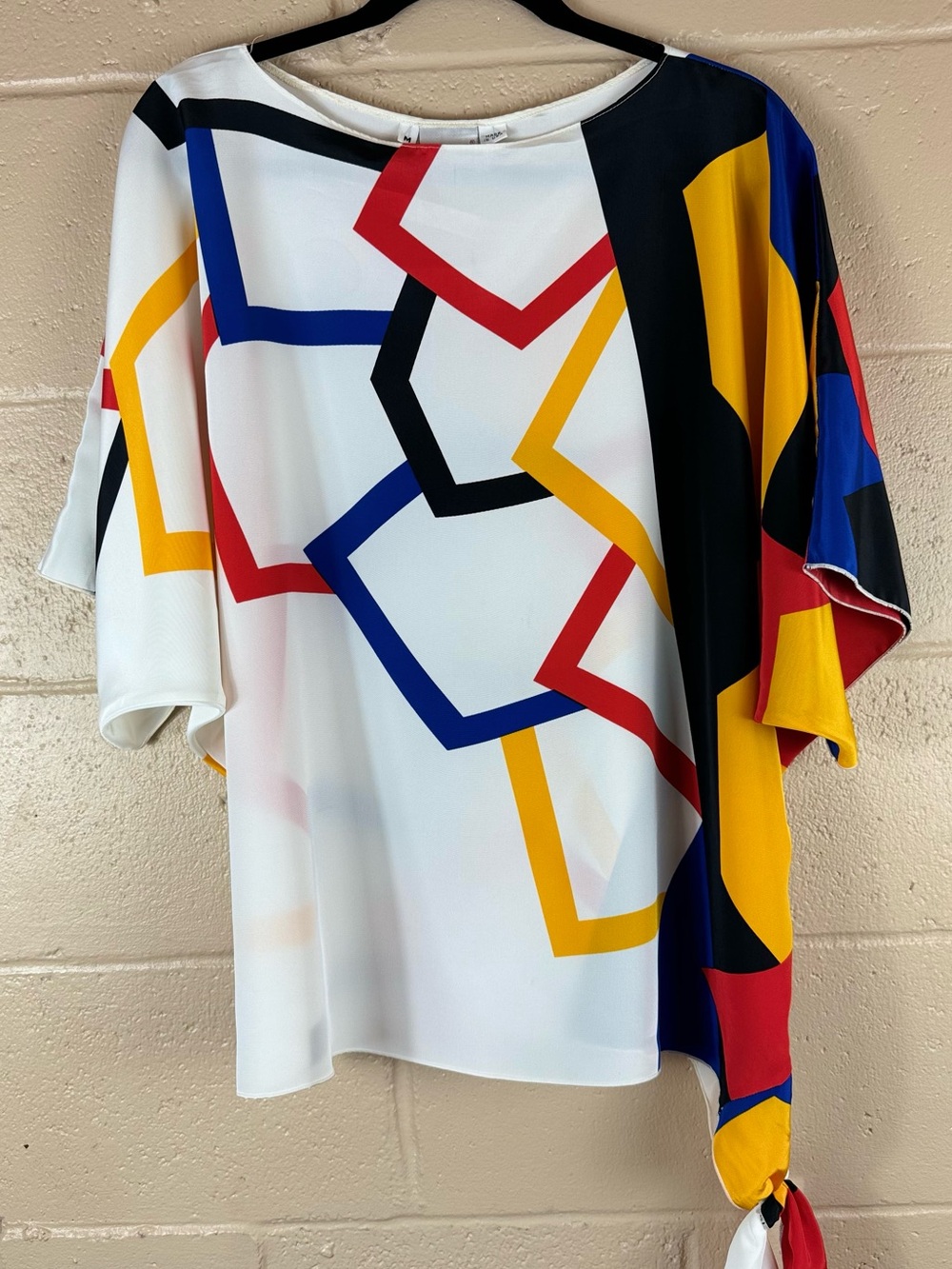 Vintage 80’s Abstract Colorlock Geometric Print Oversized Fit Top D61
